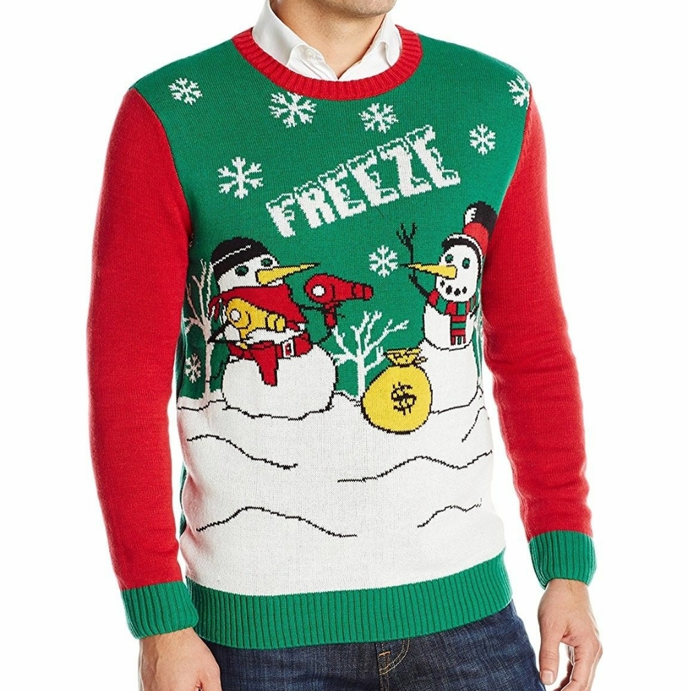"Freeze" ugly Christmas sweater